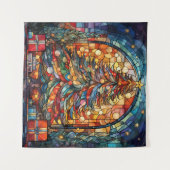 Gestaltetes Weihnachtsbaum aus Glas Wandteppich (Vorderseite (Horizontal))