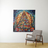 Gestaltetes Weihnachtsbaum aus Glas Wandteppich (Beispiel)