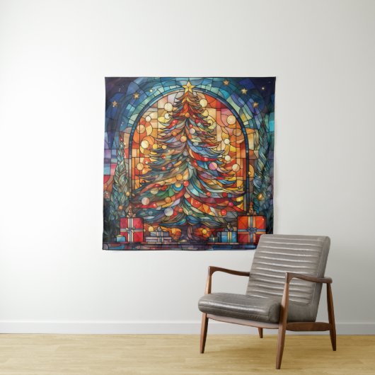 Gestaltetes Weihnachtsbaum aus Glas Wandteppich (Beispiel)