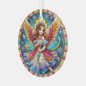 Gestaltter Glass Angel Ornament Aus Glas (Vorderseite links)