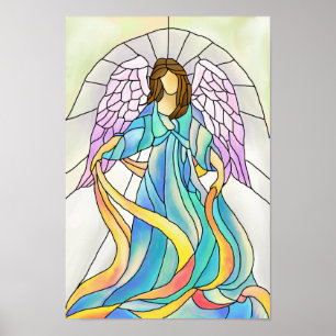 Gestaltter Glass Angel Poster
