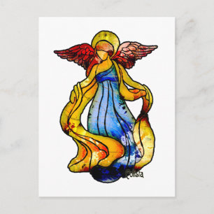 Gestaltter Glass Angel Postkarte