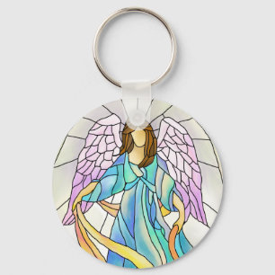 Gestaltter Glass Angel Schlüsselanhänger