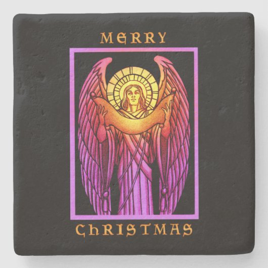 Gestaltter Glass Angel Steinuntersetzer (Vorderseite)