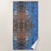 Gestalttes Glas sieht mosaik abstrakt blau braun a Strandtuch (Vorderseite)