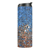 Gestalttes Glas sieht mosaik abstrakt blau braun a Thermosbecher (Nach links gedreht)