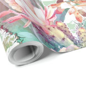 Gestaltung der Aquarellfarben-Kakteen-Streifen Geschenkpapier (Rolleneckpunkt)