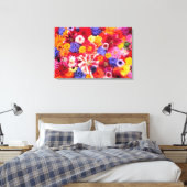 Gestaltung der Blume von Dalhia, Oriental Lilies, Leinwanddruck (Insitu (Schlafzimmer))