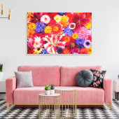 Gestaltung der Blume von Dalhia, Oriental Lilies, Leinwanddruck (Insitu (Wohnzimmer))