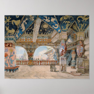 Gestaltung der Bühne für die Oper von Nikolai Rims Poster