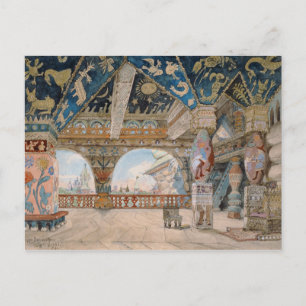 Gestaltung der Bühne für die Oper von Nikolai Rims Postkarte