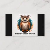 Gestaltung der Eule, Beobachtung der Nachbarschaft Visitenkarte (Vorderseite)
