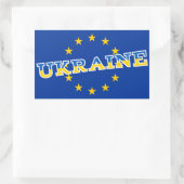 Gestaltung der Flagge der Ukraine und der europäis Rechteckiger Aufkleber (Tasche)