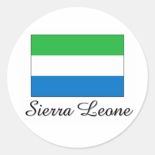 Gestaltung der Flagge Sierra Leones Runder Aufkleber (Vorderseite)