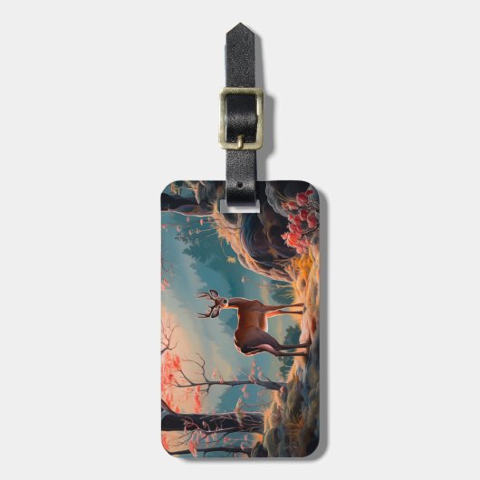 Gestaltung der Hirschwaldszene im Herbst Gepäckanhänger (Vorderseite vertikal)