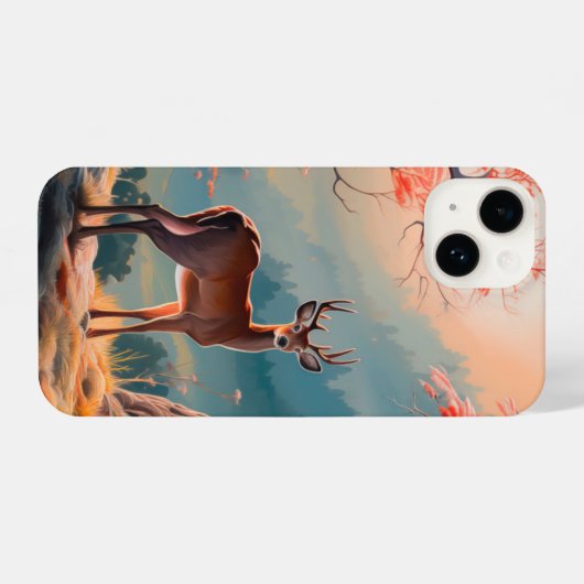 Gestaltung der Hirschwaldszene im Herbst iPhone Hülle (Rückseite (Horizontal))