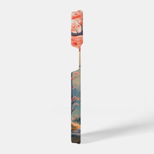 Gestaltung der Hirschwaldszene im Herbst iPhone Hülle (Rechte Seite)