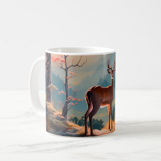 Gestaltung der Hirschwaldszene im Herbst Kaffeetasse (Vorderseite Links)