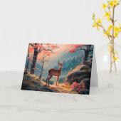 Gestaltung der Hirschwaldszene im Herbst Karte (Gelbe Blume)