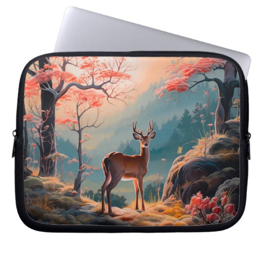 Gestaltung der Hirschwaldszene im Herbst Laptopschutzhülle (Vorderseite)