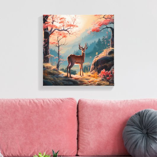 Gestaltung der Hirschwaldszene im Herbst Leinwanddruck (Insitu (Wohnzimmer))