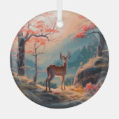 Gestaltung der Hirschwaldszene im Herbst Ornament Aus Glas (Vorderseite)