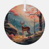 Gestaltung der Hirschwaldszene im Herbst Ornament Aus Glas (Rückseite)