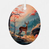 Gestaltung der Hirschwaldszene im Herbst Ornament Aus Metall (Vorderseite)