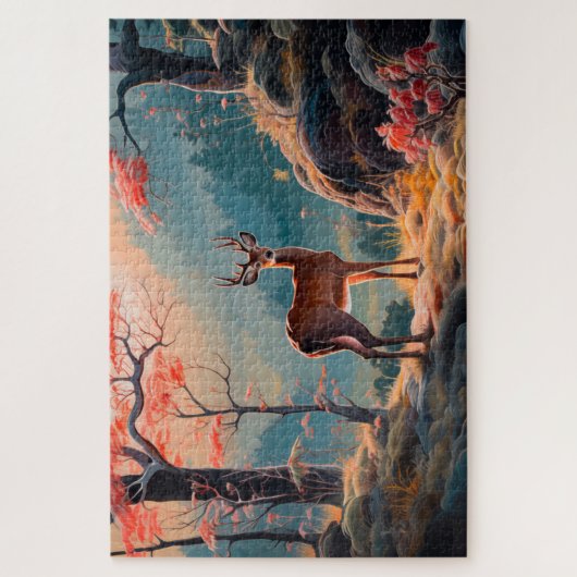 Gestaltung der Hirschwaldszene im Herbst Puzzle (Vertikal)