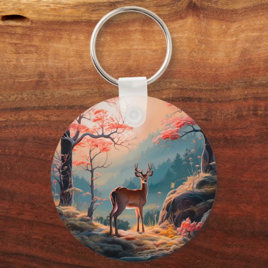 Gestaltung der Hirschwaldszene im Herbst Schlüsselanhänger (Vorderseite)