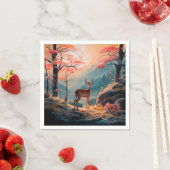 Gestaltung der Hirschwaldszene im Herbst Serviette (Beispiel)