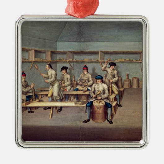 Gestaltung der Pulver-Kugeln Silbernes Ornament (Vorne)