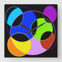 Gestaltung der Regenbogenfarben Quadratische Wanduhr