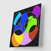 Gestaltung der Regenbogenfarben Quadratische Wanduhr (Winkel)