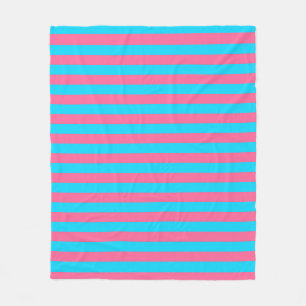 Gestaltung der rosa und blauen Streifen Fleecedecke