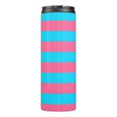 Gestaltung der rosa und blauen Streifen Thermosbecher (Rückseite)