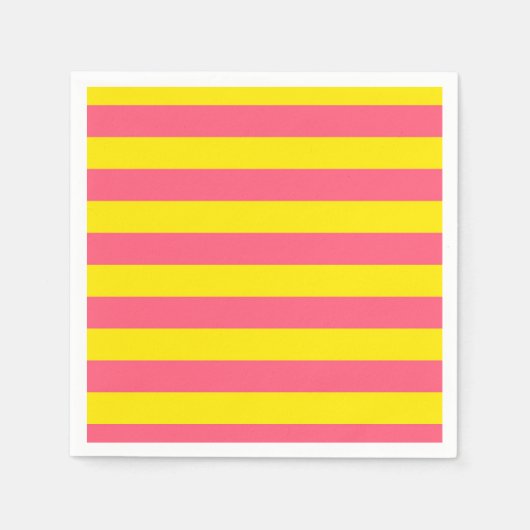 Gestaltung der rosa und gelben Streifen Serviette (Vorderseite)