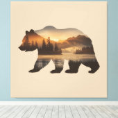 Gestaltung der Silhouette mit Sonnenuntergang Leinwanddruck (Insitu (Holzboden))