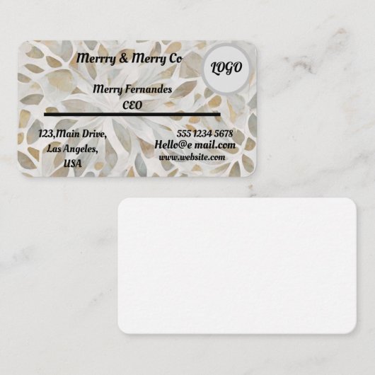 Gestaltung der Visitenkarte (Vorne/Hinten)