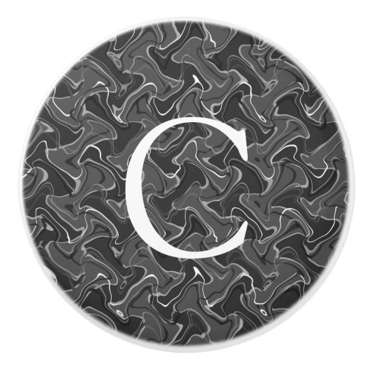 Gestaltung der Zimmer in Grau und Schwarz Keramikknauf (Vorderseite)