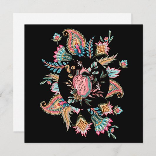 GESTALTUNG DES HUMANHERZES FEIERTAGSKARTE (Vorne/Hinten)