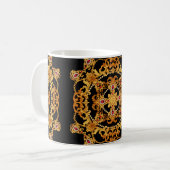 Gestaltung des Seidenschals mit Edelsteinen und Go Kaffeetasse (Vorderseite Links)