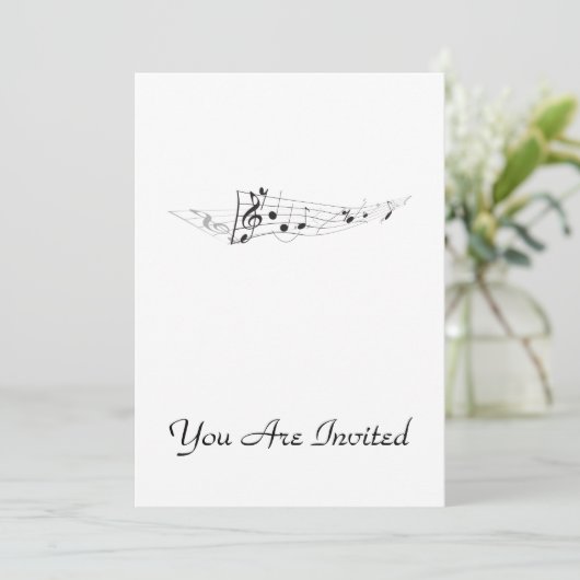 Gestaltung eines sich drehenden Musikalschlages Einladung (Stehend Vorderseite)