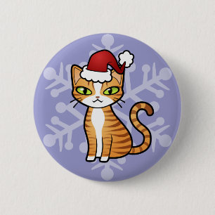 Gestaltung Ihres eigenen Cartoon Cat (Weihnachten) Button