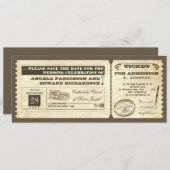 Gestaltung Save the Date Vintager Tickets (Vorne/Hinten)