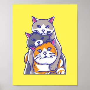 Gestaltung von 3 niedlichen Katzen, die sich übers Poster