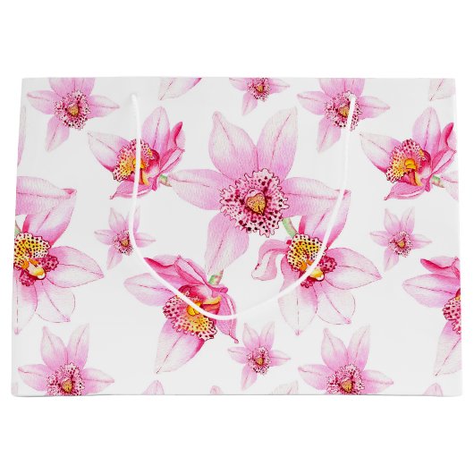 Gestaltung von Aquarellorchideen 15 Große Geschenktüte (Vorderseite)