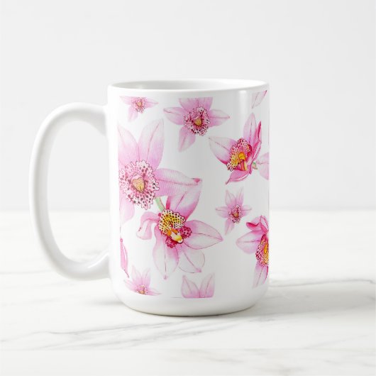 Gestaltung von Aquarellorchideen 15 Kaffeetasse (Links)