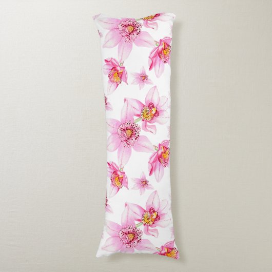 Gestaltung von Aquarellorchideen 15 Seitenschläferkissen (Vorderseite Vertikal)