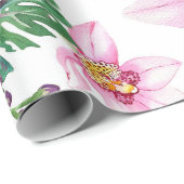 Gestaltung von Aquarellorchideen 30 Geschenkpapier (Rolleneckpunkt)